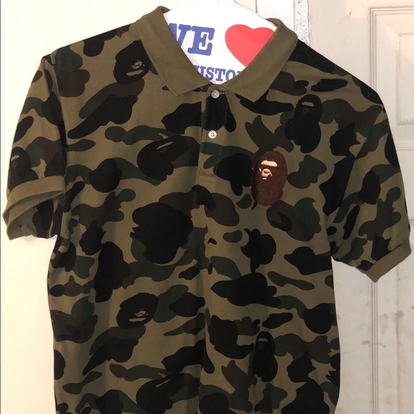 bape camo polo